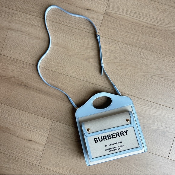 Burberry Pale Blue/Natural Pocket Bag - Picture 4 of 15